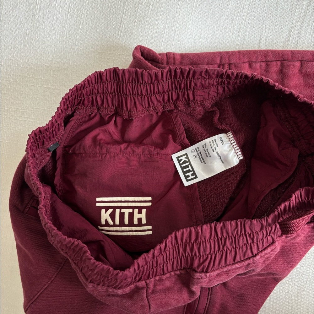 Kith NYC Men's Heavy Sweatpants Joggers in Maroon Red, Medium - Picture 5 of 8